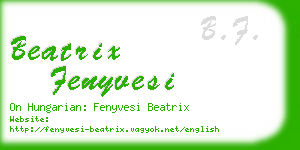 beatrix fenyvesi business card